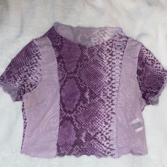 Sheer Purple Crop Top - Picture 1 of 2